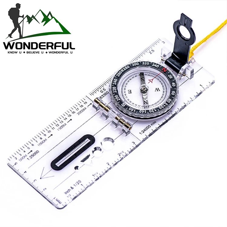 Acrylic Pointing Guide Handheld Outdoor Sports Mini Transparent Pocket Folding Map Measure Orienteering Compass