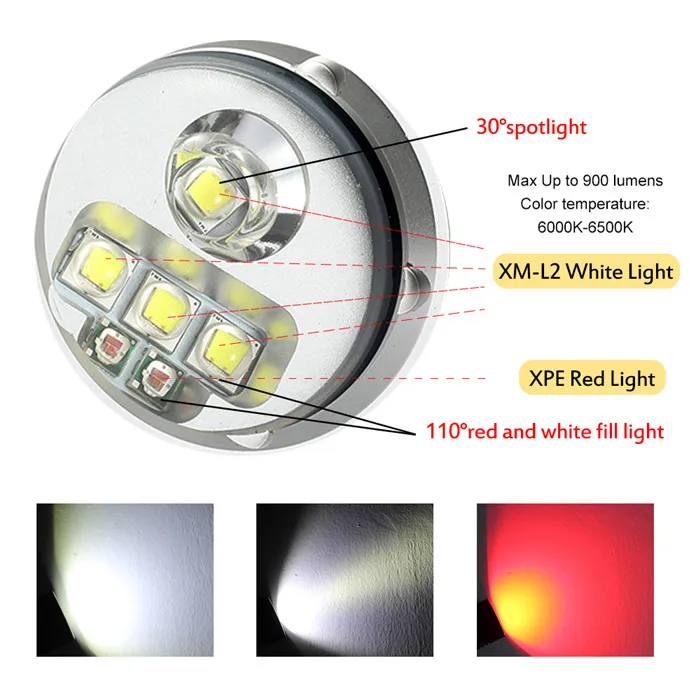 Waterproof 1600lumen Diving Flashlight Strong Light Scuba Diving Photography Flashlight Underwater Rechargeable IPX8 Torch Light