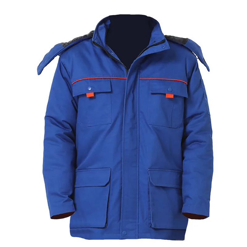 Thicken Winter Work Clothes Men Lively Cotton Padded Jacket Cold Proof  Labor Insurance With Removable Inner Liner