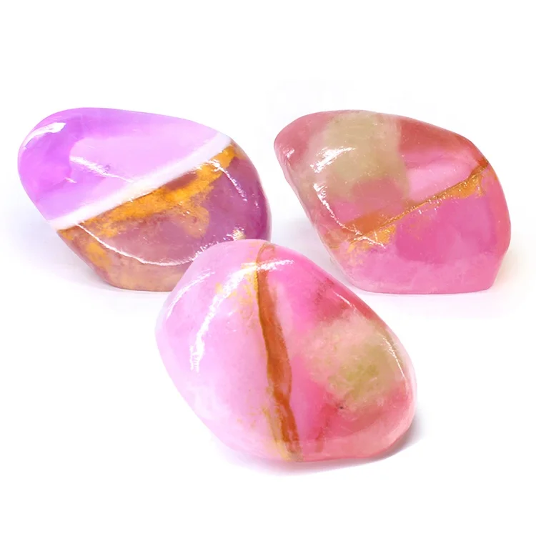 Wholesale Glycerin Organic Handmade Gemstone Bath Soap Whitening Colorful Natural Gemstone Soap Handmade Stone Soap
