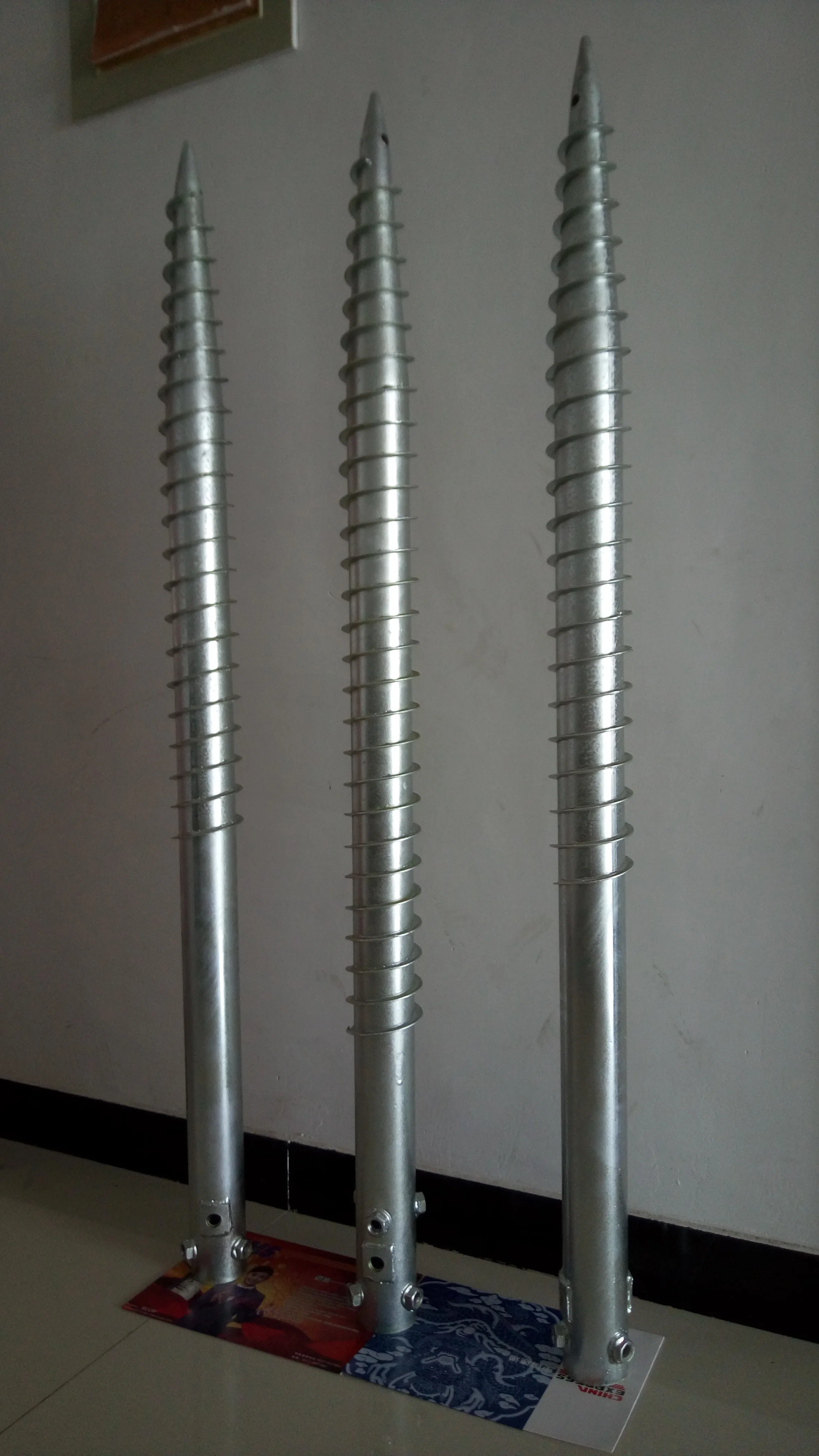 
Manufacture hot-dipped galvanized ground earth screw spike anchor for supporting 