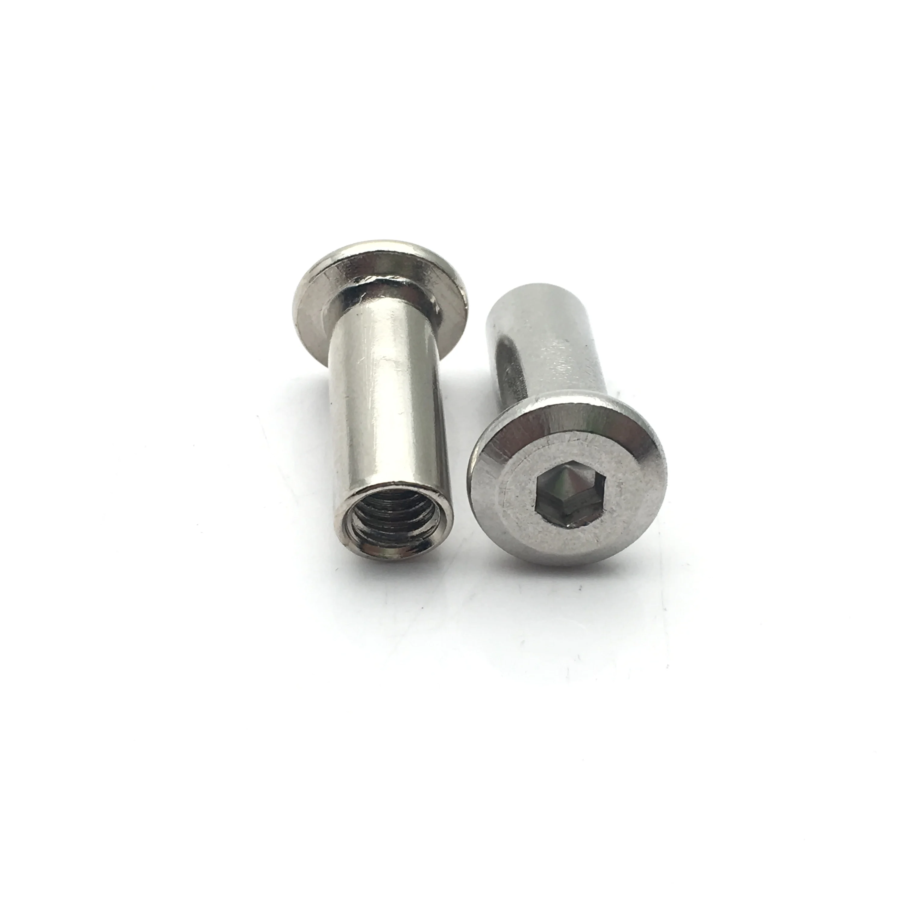Stainless steel 304 countersunk flat head hex socket furniture screw sleeve barrel nut