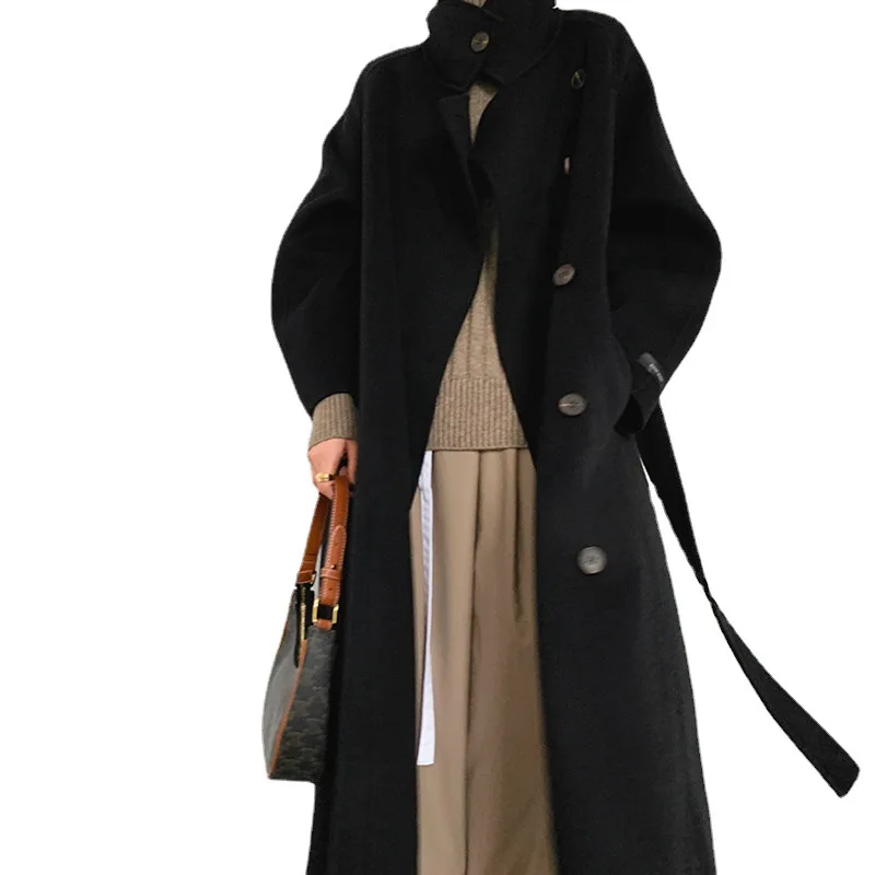 Wholesale 2020 New Women Double Face Cashmere Coats Winter Wool Coats