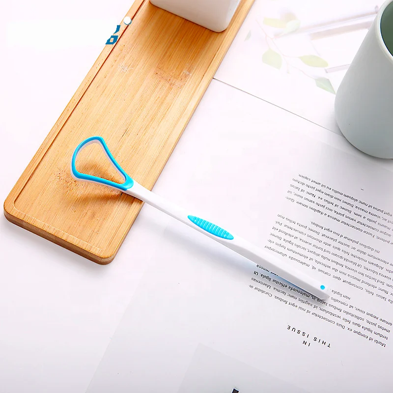 Disposable Tongue Scraper with Comfortable Massage Rubber Head, Tongue Cleaner Dental