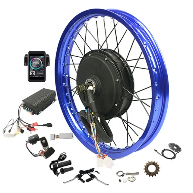 3000w Electric Motorcycle 150mm QS205 72V 3000W E-bike Rear Motor Wheel Kit with Sabvoton 80A Controller