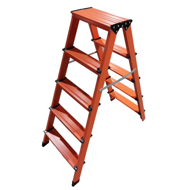 WEIKEN Stair Stool Foldable Ladders Factory in Yiwu Climbing Steps Double Side Aluminum Step Ladder Retract