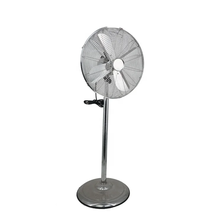 Oscillating stainless steel base gold silver strong power 14 Inch 4 metal blade large industrial stand pedestal fan