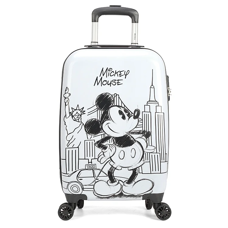 Customize Colourful Cartoon Mickey Childrens Travel Trolley Baby Carryon Suitcase Kids Hard Case Luggage