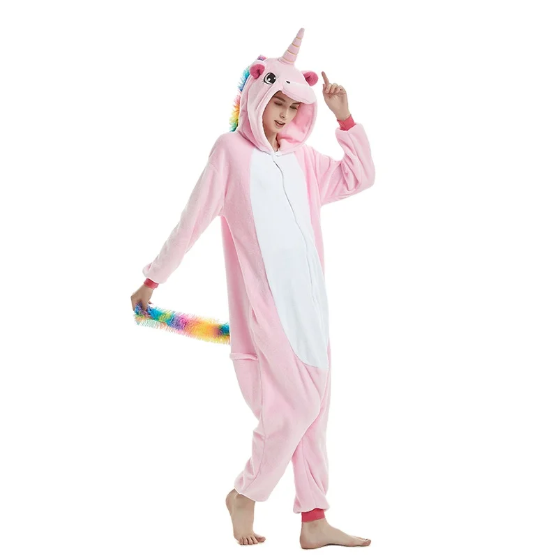 Wholesale Custom High Quality Fun Animal Unicorn Shape Soft Winter Warm Pajamas