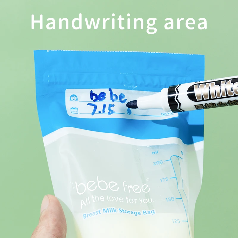 High Quality Leak Proof Baby Food Standing Up Pouch Breastmilk Storage Bags BPA Free Breast Milk Cooler Storage Bag