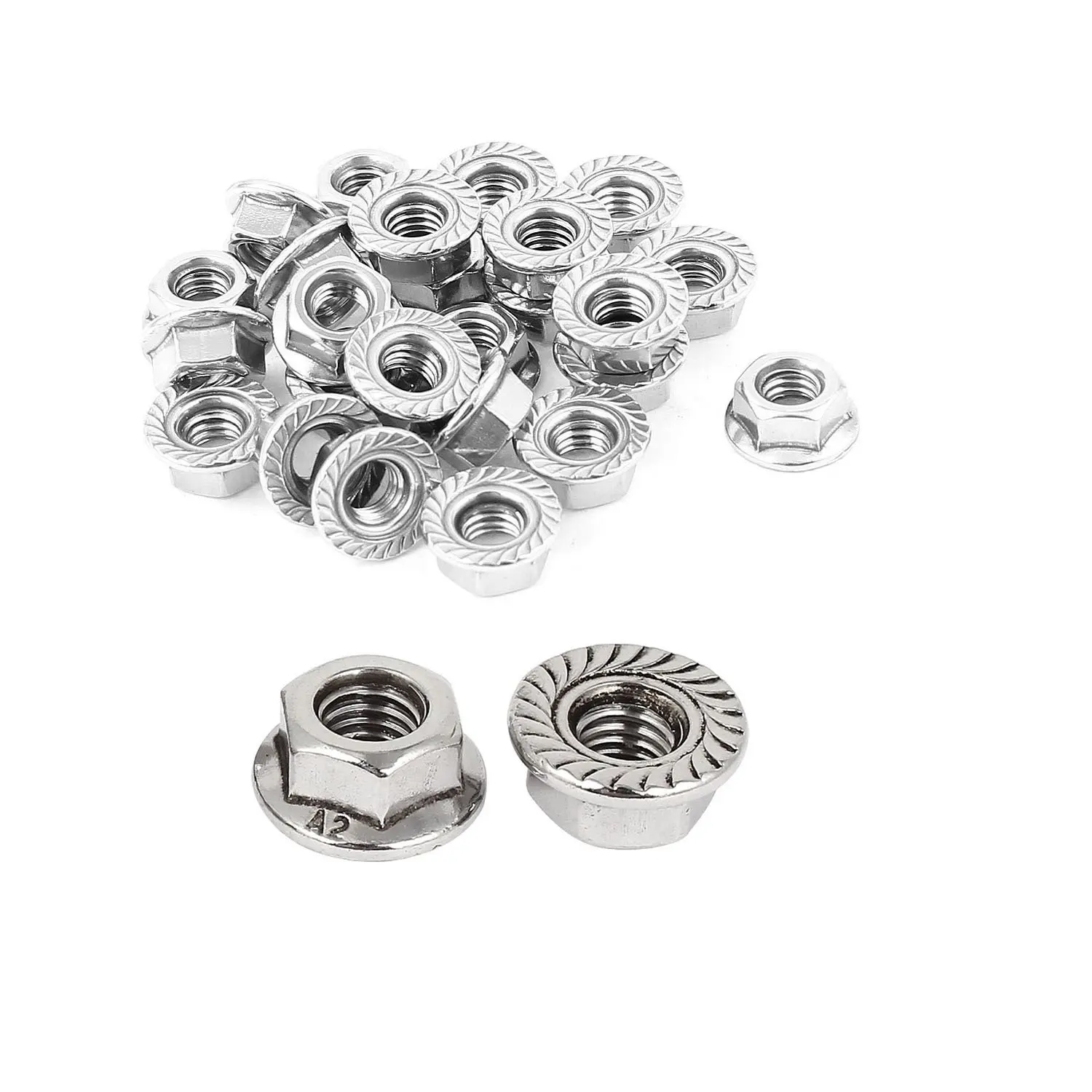 Wholesale Large Serrated Hex Flange Nuts in China DIN6923 SS304 SS316 Standard M6 M7 M8 M10 Galvanized Zinc Plated Polished