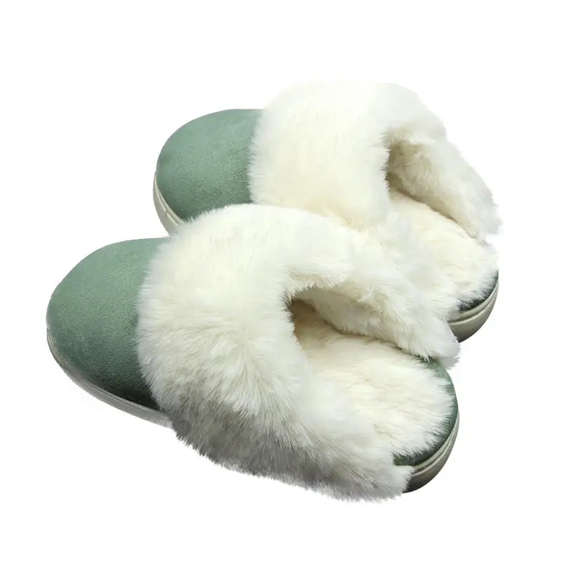 Wholesale Non-Slip Women Warm House Slippers Winter Soft Furry Fur Slippers For Women
