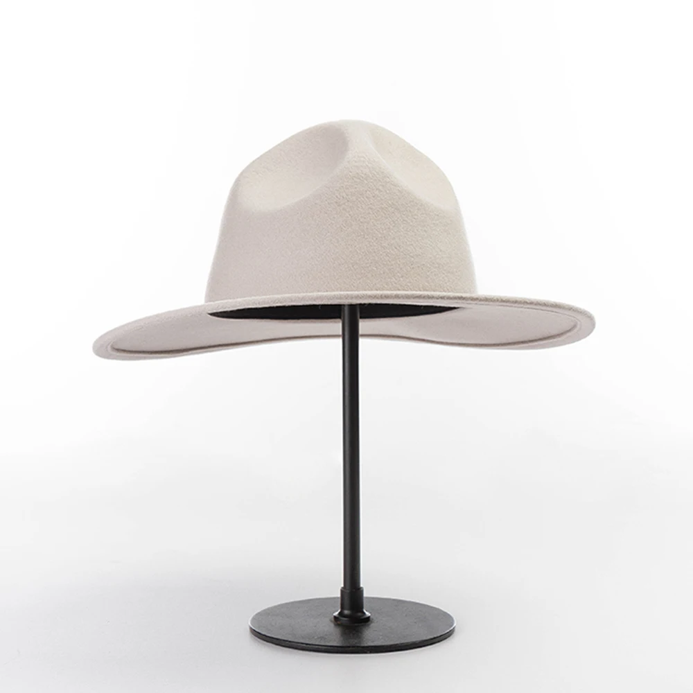  2021 Shine Hats Luxury Chapeau Sombrero Fieltro Custom Wool Concave Crown Wholesale Ladies Women Round Top Felt Fedora