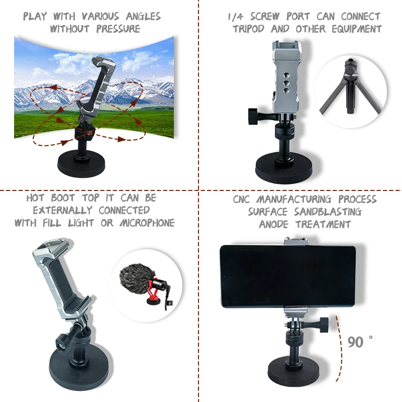 Rubber Coated Magnets,Magnetic Phone Holder Attracts Flat Metal Surface for Truck / Boat / Car / Gym / Forklift / Pole / Shelves