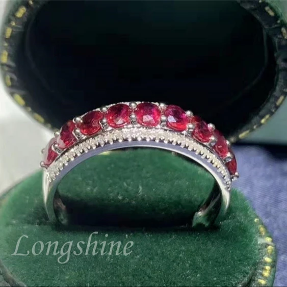 Luxury and Exquisite Solid Gold Gemstone Jewelry Natural Diamond and Ruby 18K Gold Ring