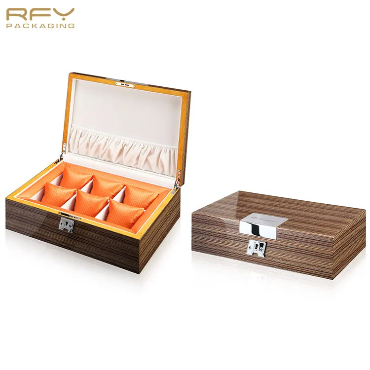 solid wood watch gift box wooden boxes with hinged lids