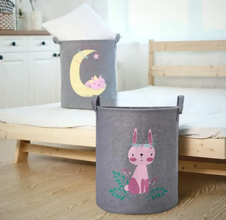 
OEM Baby Laundry Hamper with Drawstring Handle Basket Collapsible Waterproof Storage for Clothes 