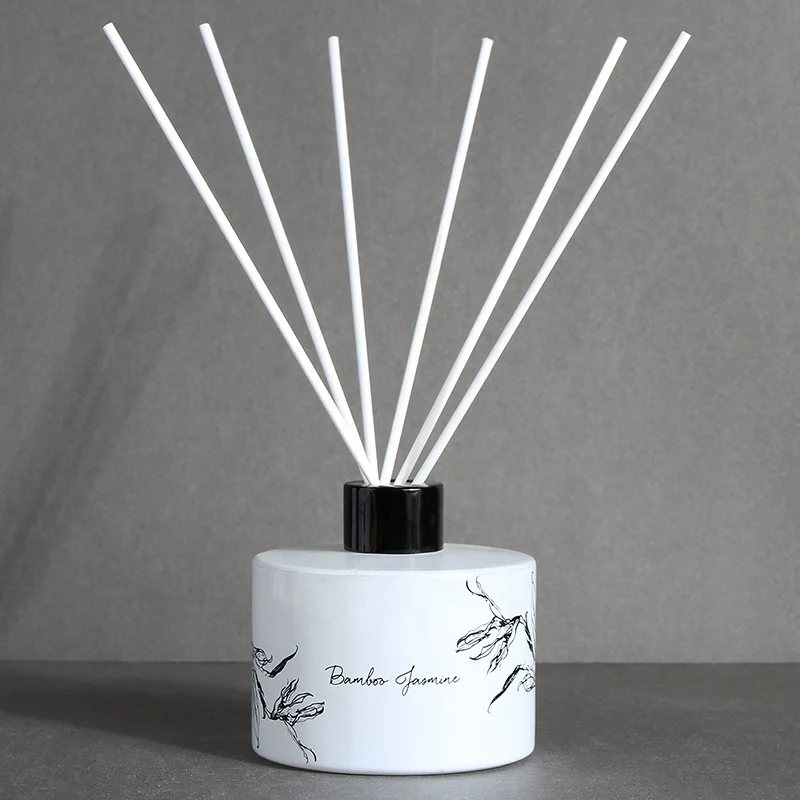 RAINCOAST OEM 150ML Reed Diffuser Bamboo and Jasmine Diffuser with White Bottle and Natural Reeds