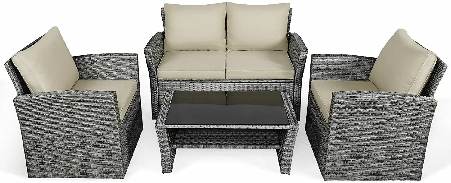Garden Relax Furniture Hotel Metal Lounge Sofa Set Polyethylene
