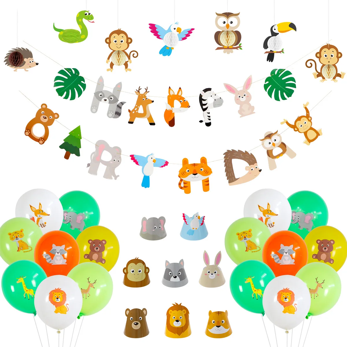 Ychon jungle animal theme birthday party decoration balloon set baby birthday party decoration balloon set for birthday party