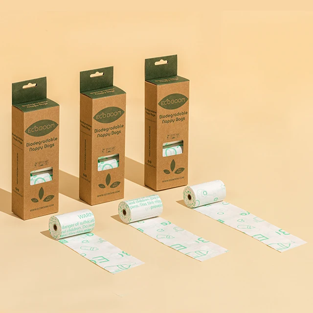 ECO BOOM bamboo bio degradable organic procurement wholesale diaper trash bag