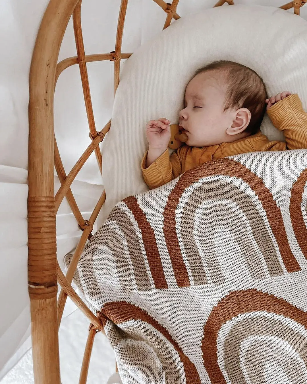 1PC MOQ Multi-use Cotton Solid Baby Newborn Organic Knitted Chunky Blanket Baby