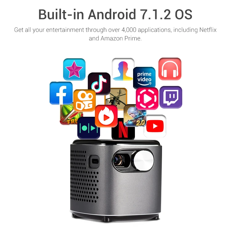 Hotack Hot Sale High Quality Smart Android Projector Portable Mini Dlp Beamer Home Theater Proyector 4K