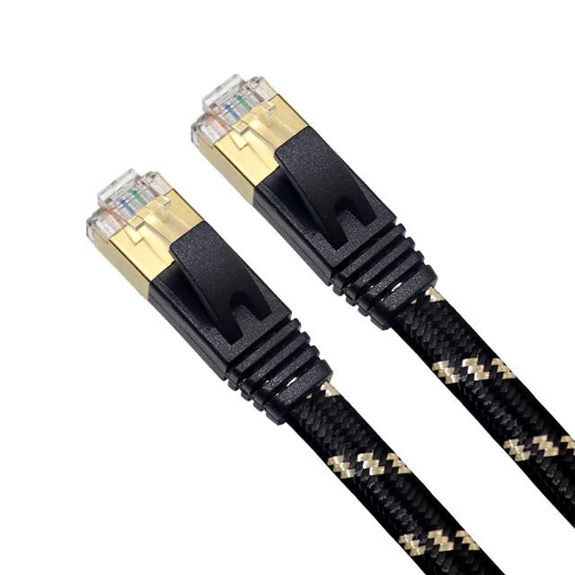 Heavy Duty High Speed 26Awg Cat 8 Black 3M Rj45 Network Fiber Optic Lan Cable With Rj 45