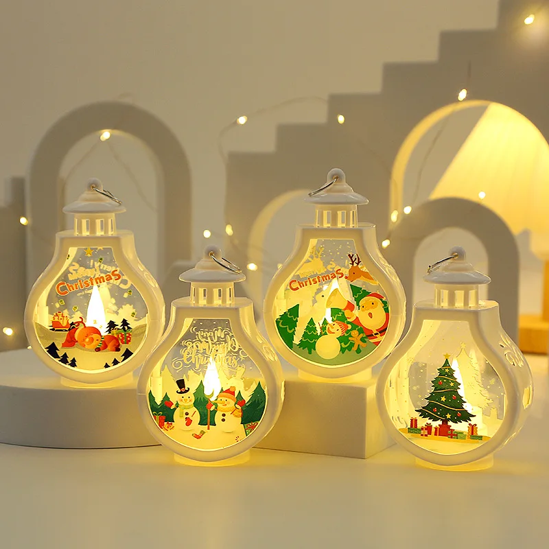 Christmas Decorations New Led Small Oil Lamp Christmas Lantern Decoration Xmas Portable Light Christmas Ornaments