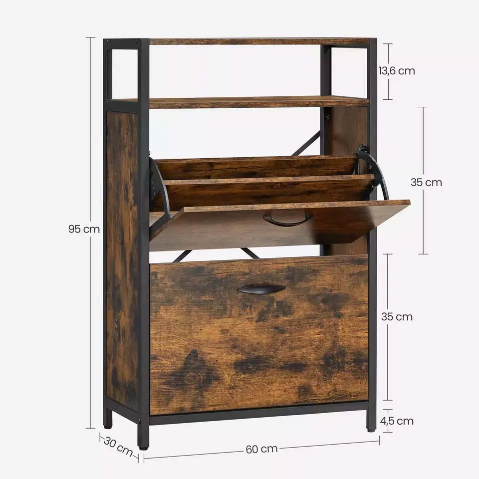 customize simple design 3 layers Shoe Storage Cabinet Living Room Furniture Space Saver Shoe Rack Cabinet