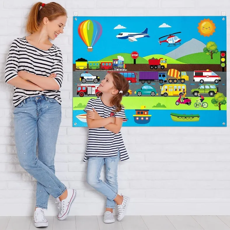 factory outlet DIY Pack Learning Educational Toy felt Food Storyboard