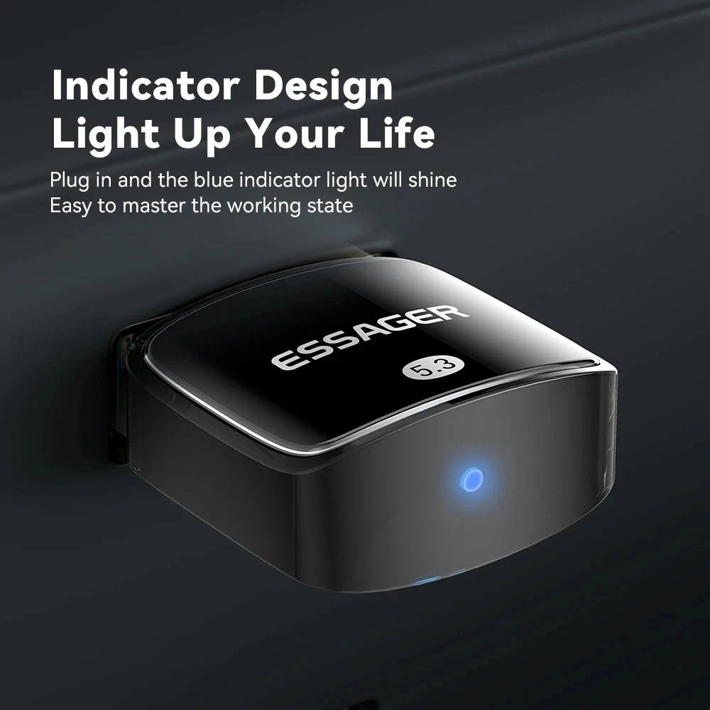 Esager USB Blue-tooth 5.3 Dongle Adapter for PC Laptop Speaker Wireless Mouse Earphone Keyboard Music Audio Receiver Transmitter