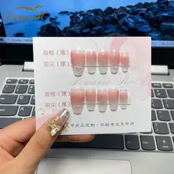 Custom handmade French White Stars Shining Sequins Gel Nails Diamond Press On Full Cover Acrylic Finger Nail Tips