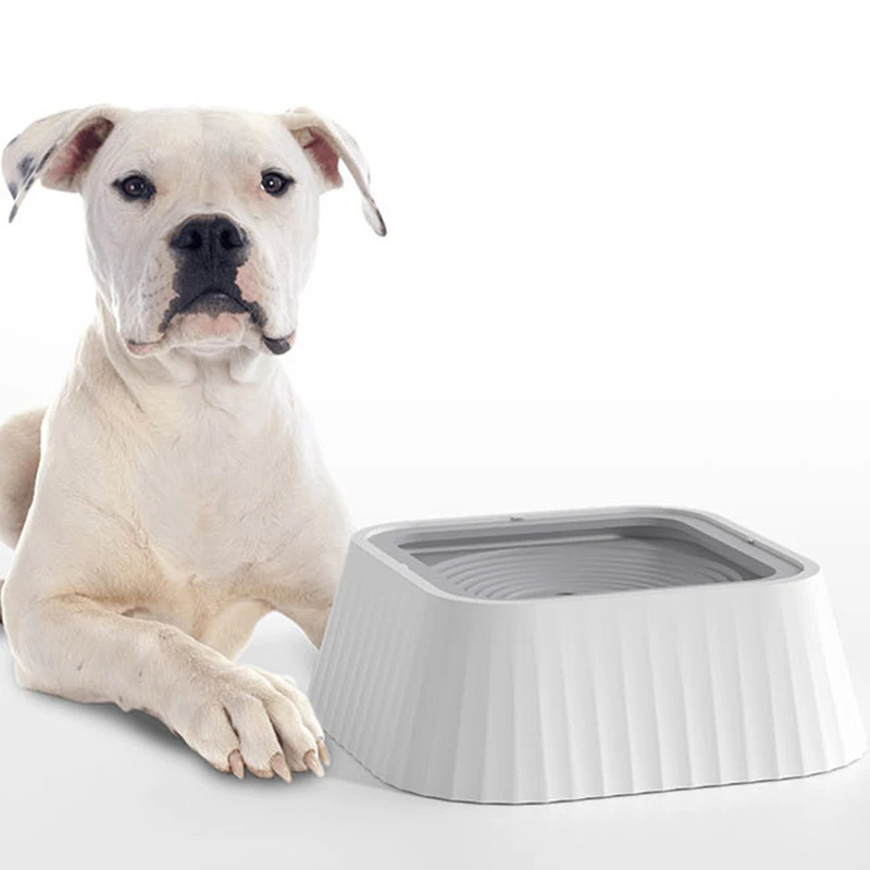 Square-shaped Floating Anti-Spill Pet Water Feeder Rounded Bottle Design for Cats Dogs Convenient Plastic Water Bowl for Pets