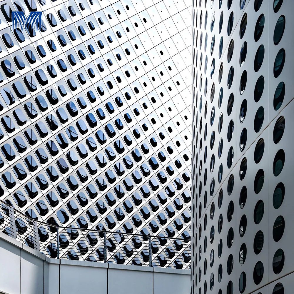 Round hole perforated metal manufacturer 3d Decorative Aluminum Expanded Metal Exterior Building Facades Wall Cladding