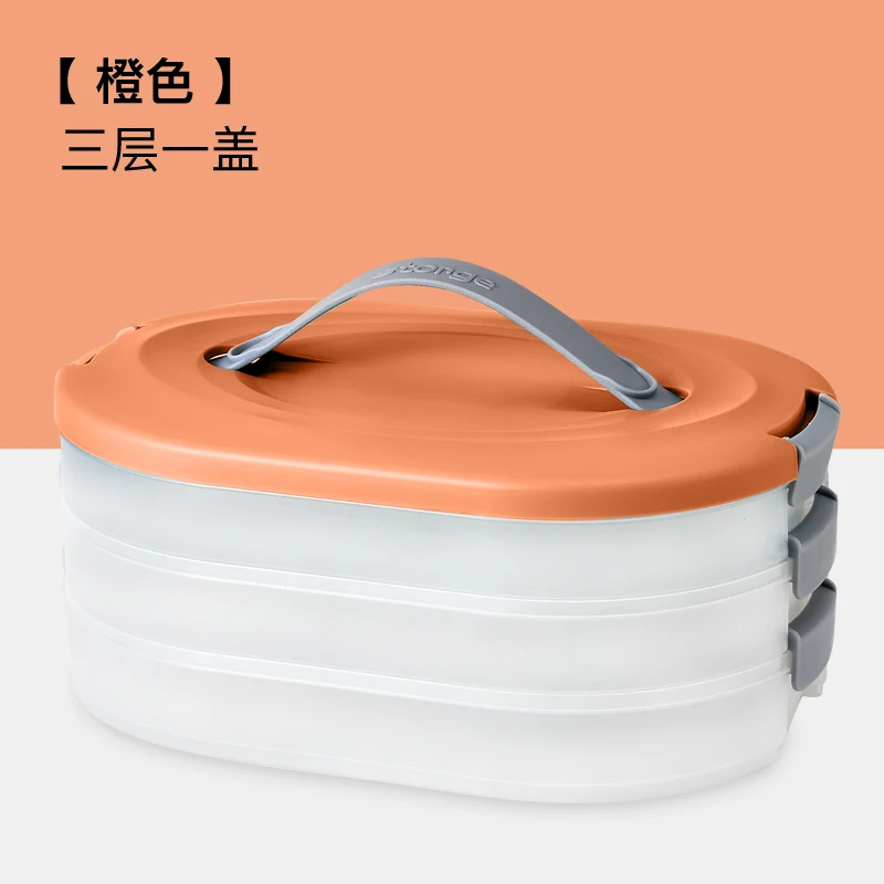kitchen multi-layer refrigerator dumpling storage box(three layers)plastic transparent stackable food container
