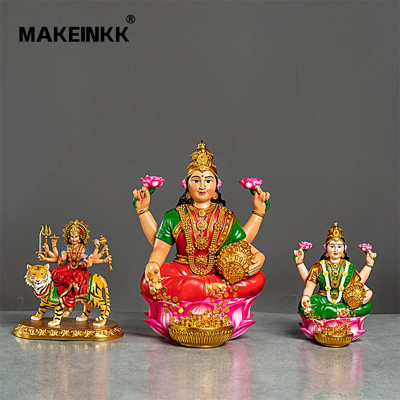 Lakshmi Goddess Of Wealth Hindu God Statue Laxmi Murti Statue On Lotus Flower Diwali Gift