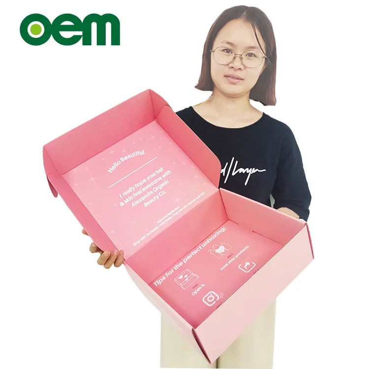 2022 hot sale competitive price custom or standard good price small folding mailing pink  package box shipping
