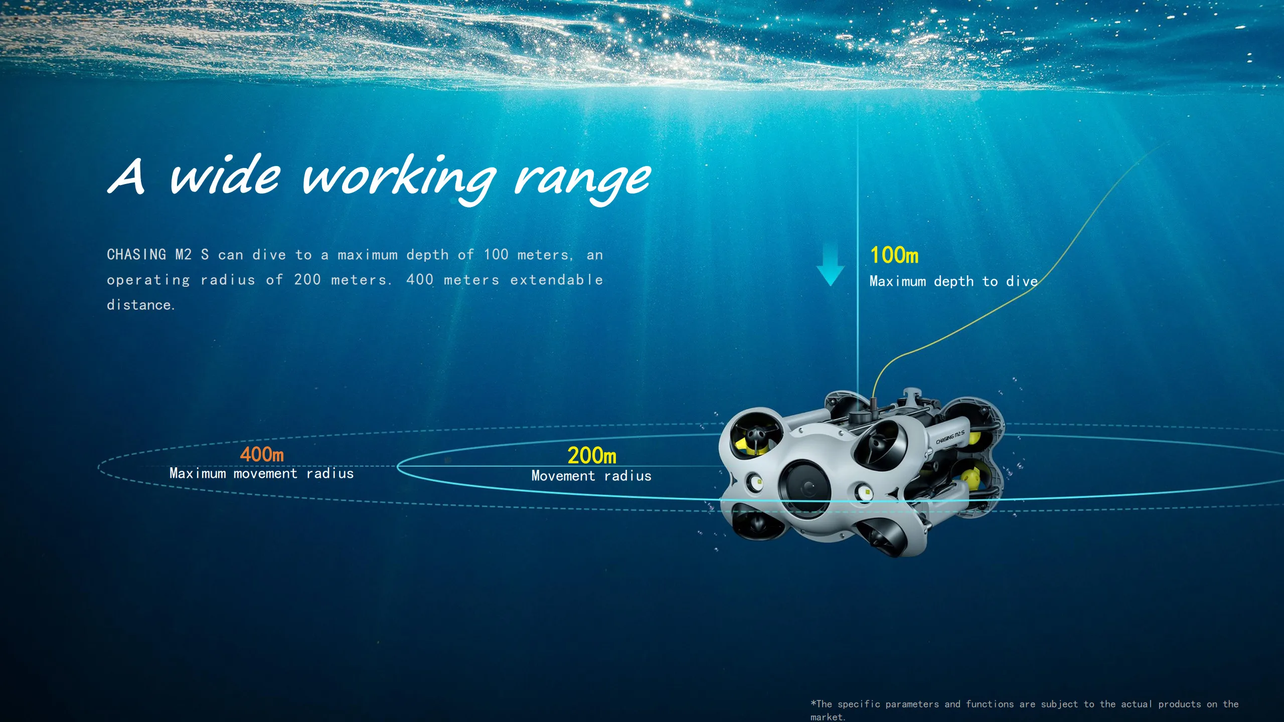 CAMORO Chasing M2 S 200m 4K Advanced Underwater Drone ROV Robot With Cameras for professional user Underwater Camera