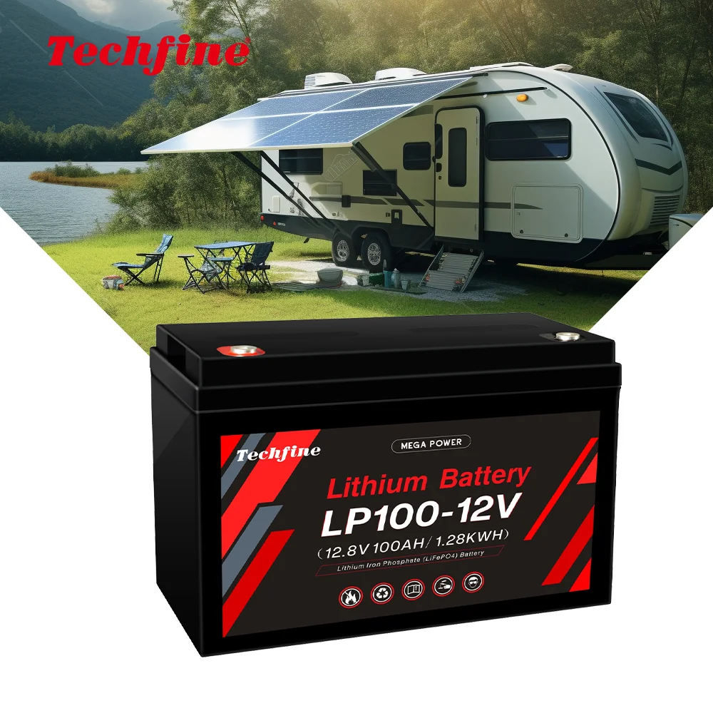 LiFePO4 Battery 12V 100Ah Lithium Battery Built-in 100A BMS 5000 Cycles Home Energy Storage and Off-Grid application