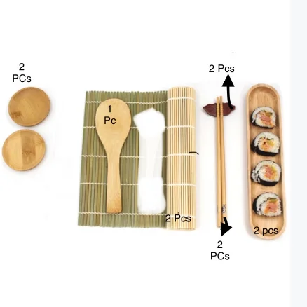 Лидер продаж на Amazon, подарочные наборы суши, многофункциональная форма для приготовления риса, бамбуковый коврик для суши