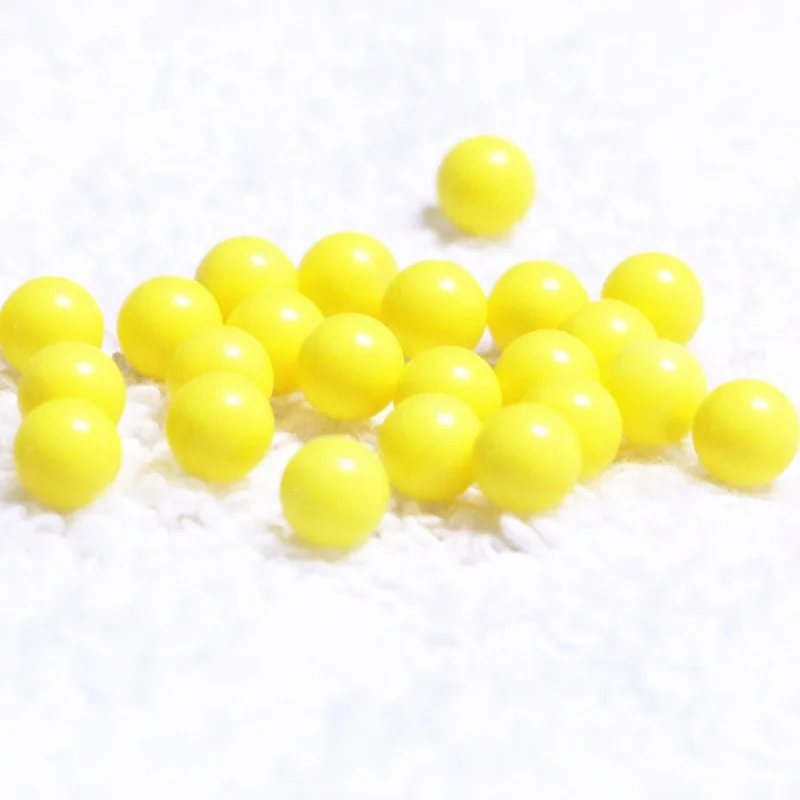 Hot Selling 6mm 6.35mm 6.5mm 6.8mm 6.9mm 7mm yellow colored solid pom balls for airsoft bb balls