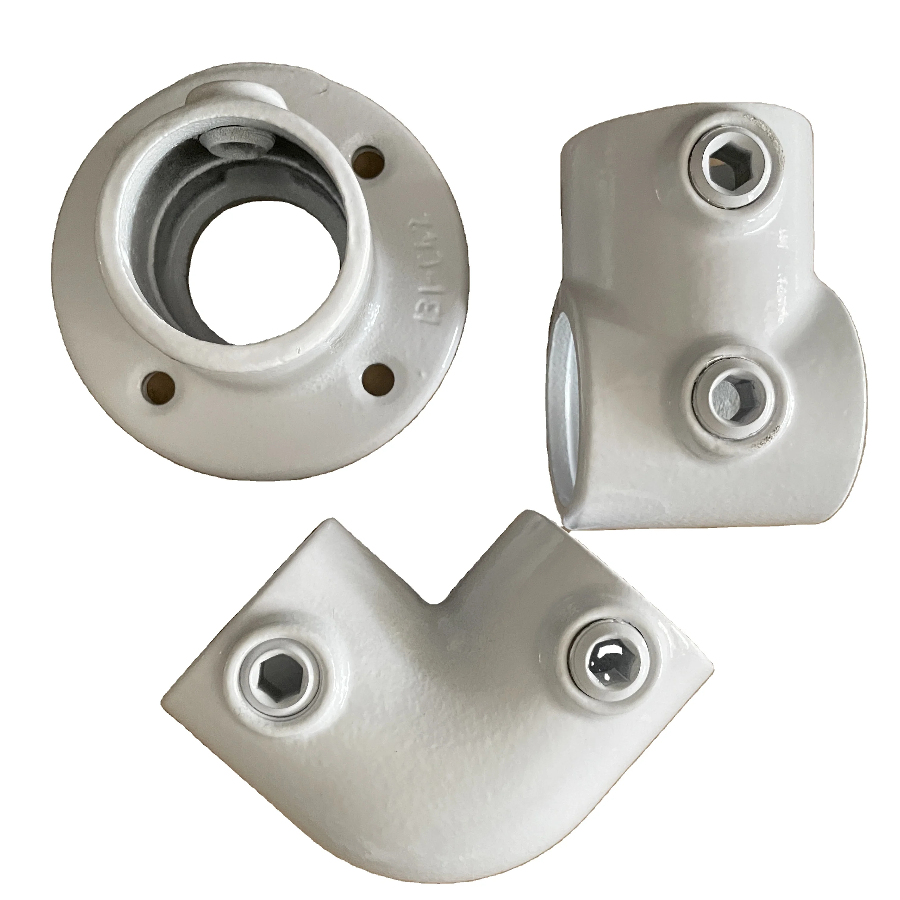 Structural pipe fittings with flat screw White iron corrosion resistant malleable base flange