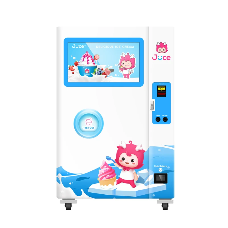 Zoomgu Large Capacity Machine Touch Screen Vending Automatic Soft Ice Cream Vending Machines