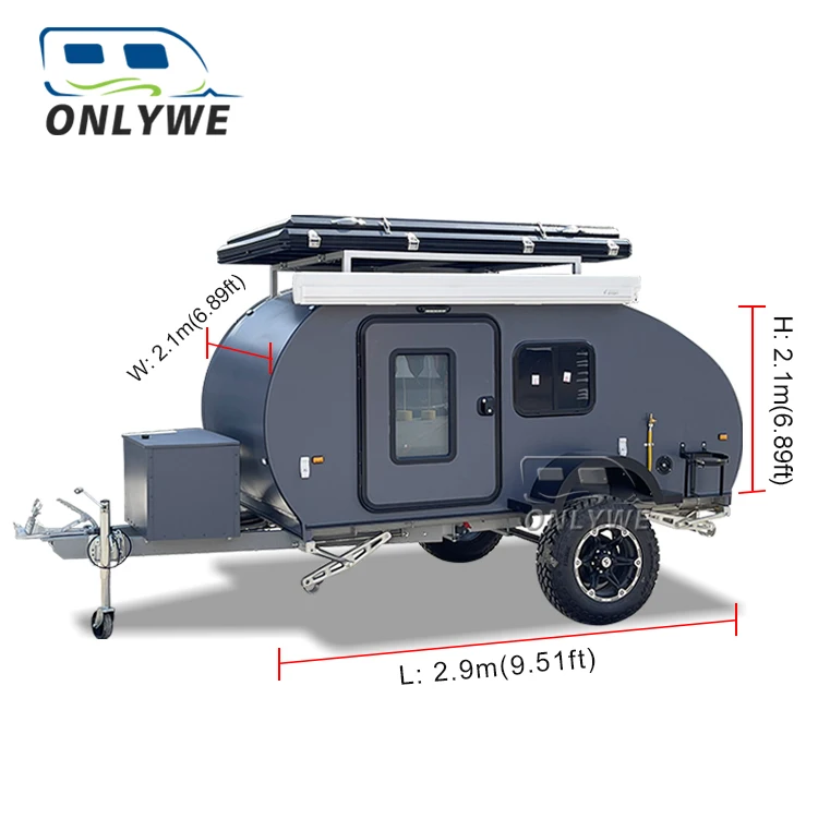 ONLYWE custom off road lightweight teardrop trailer manufacturers best small 2 bedroom pull behind rv campers trailer for sale
