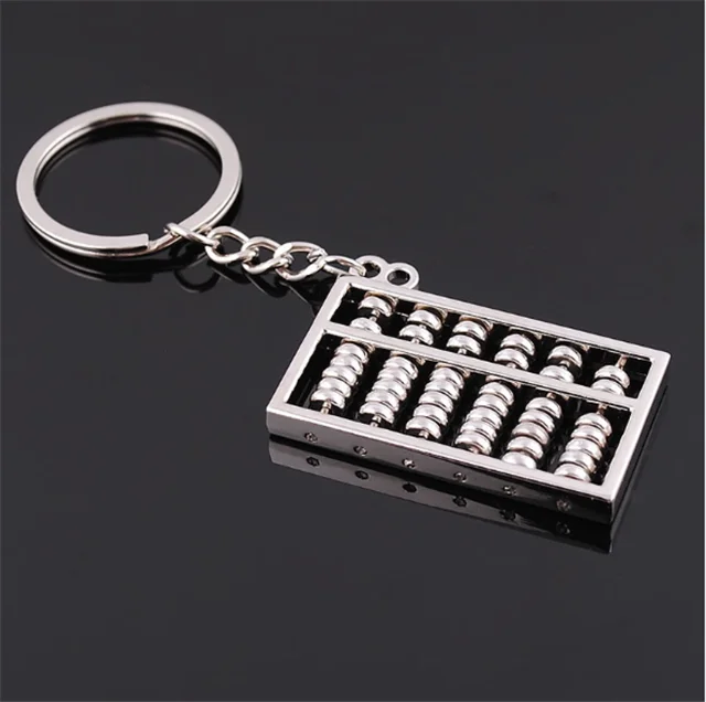 Hot selling ring metal key pendant mini abacus custom metal pop keychain cute