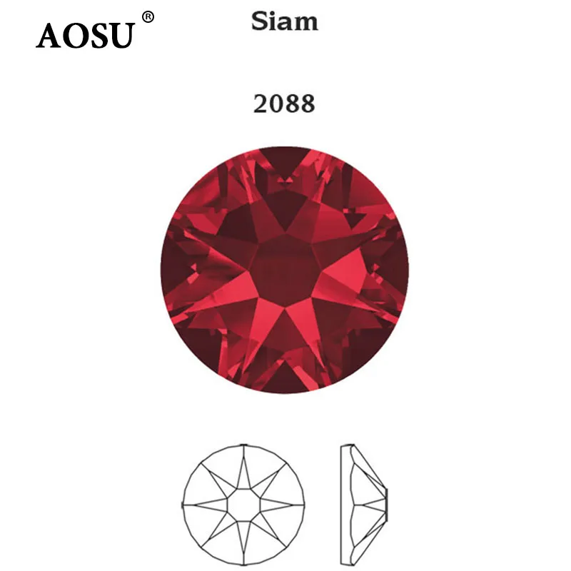 AOSU High Quality 16 Cut Facets SS16 SS20 SS30 AB Crystals Non Hotfix Strass Flatback Glass Rhinestones For Jewelry