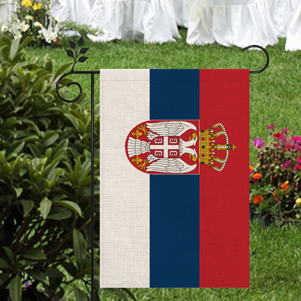 Serbia Flag Outdoor High-quality Linen Material 12*18In More Styles For You To Choose From