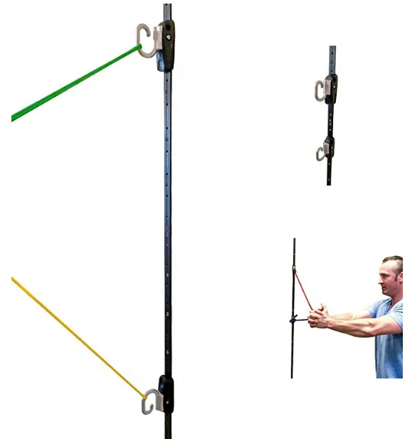 Space Saver Gym Resistance Training System 1 Rail 1 Car Resistance Bands Wall Mount Anchor Home Office Gym Exercise Equipment