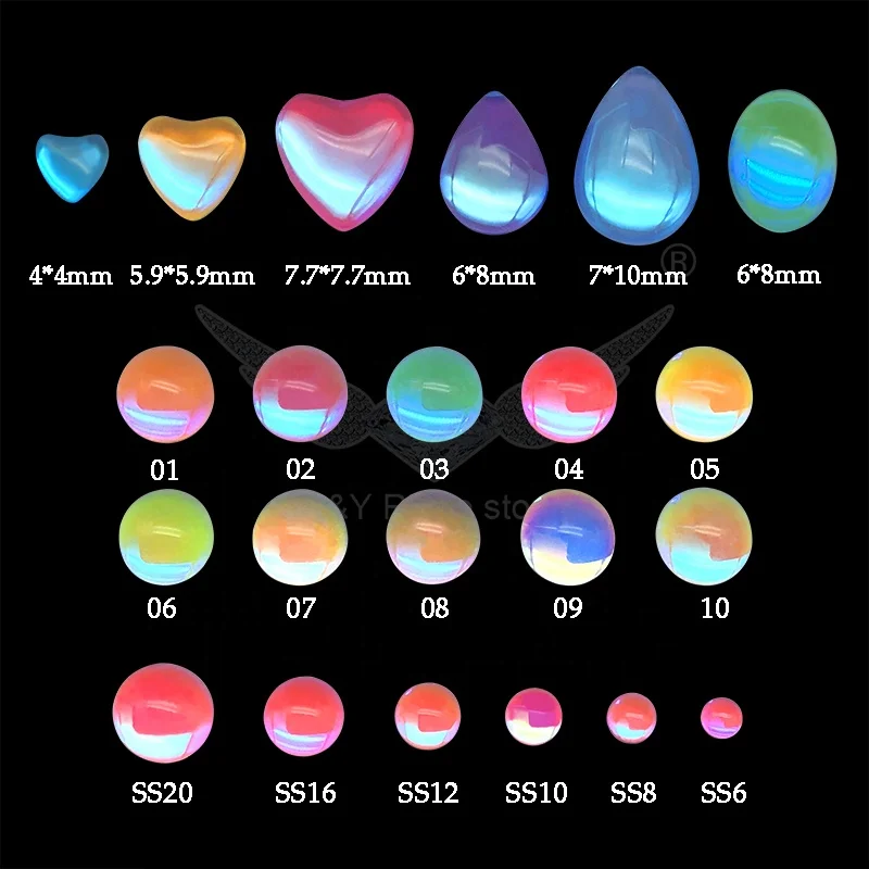 C&Y Half Pearls Beads Nail Stone Mix Shape Rhinestone Box Kit For Nails Flatback Glass Rhinestones